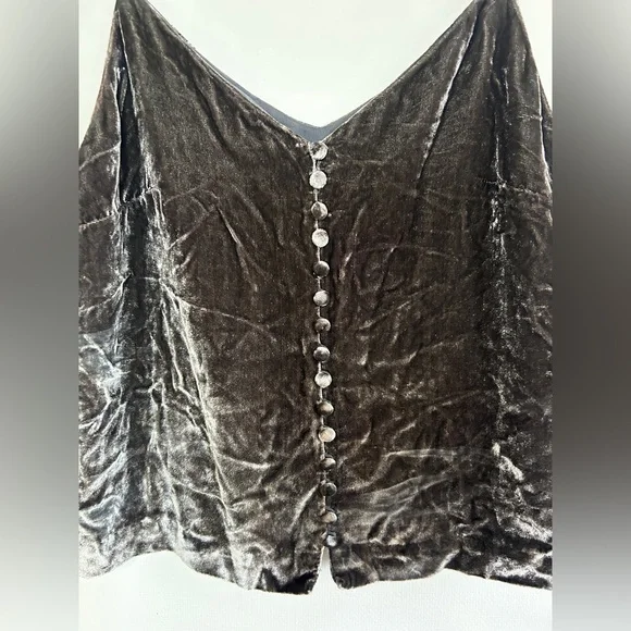 MADEWELL Velvet Button Down Cami Whimsigoth Fairy Grunge Boho Goblincore Size 00 - Picture 4 of 10